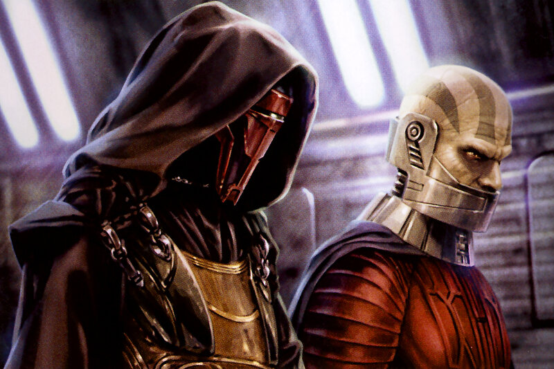 dark jedi and cyborg companion