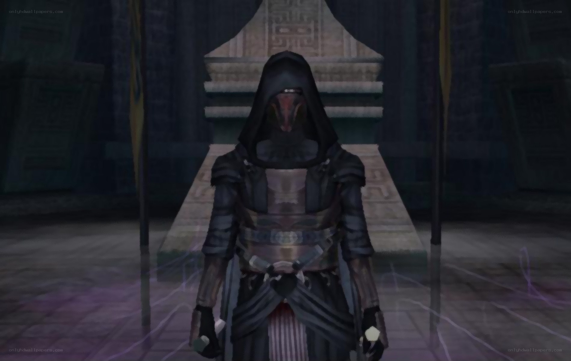 dark jedi character in hall