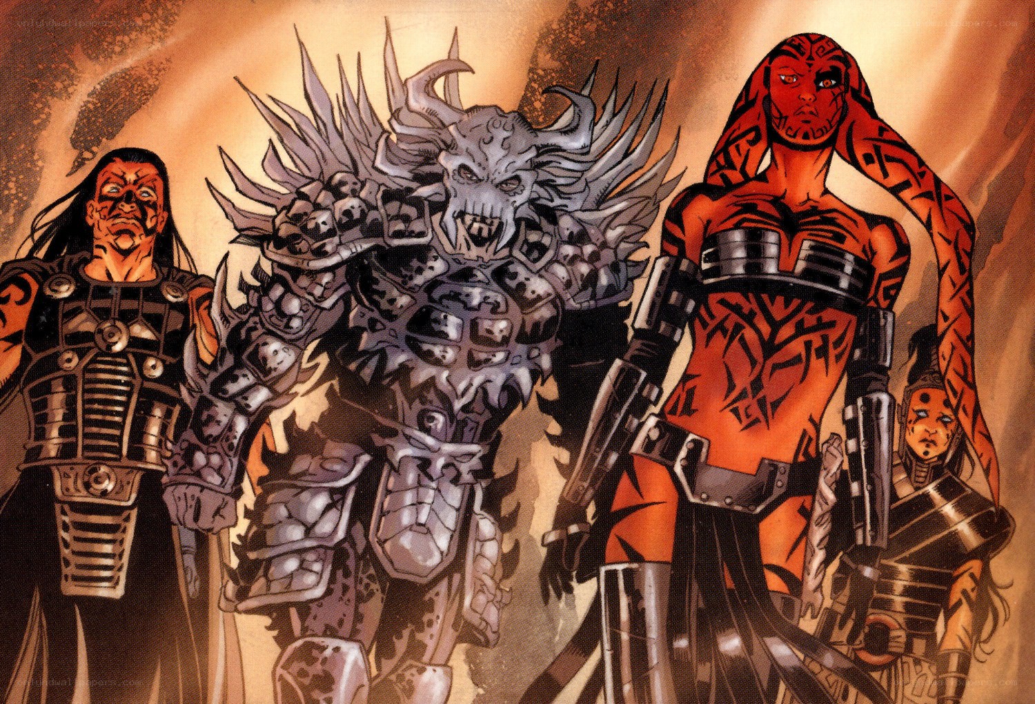 Dark Jedi warriors in armor