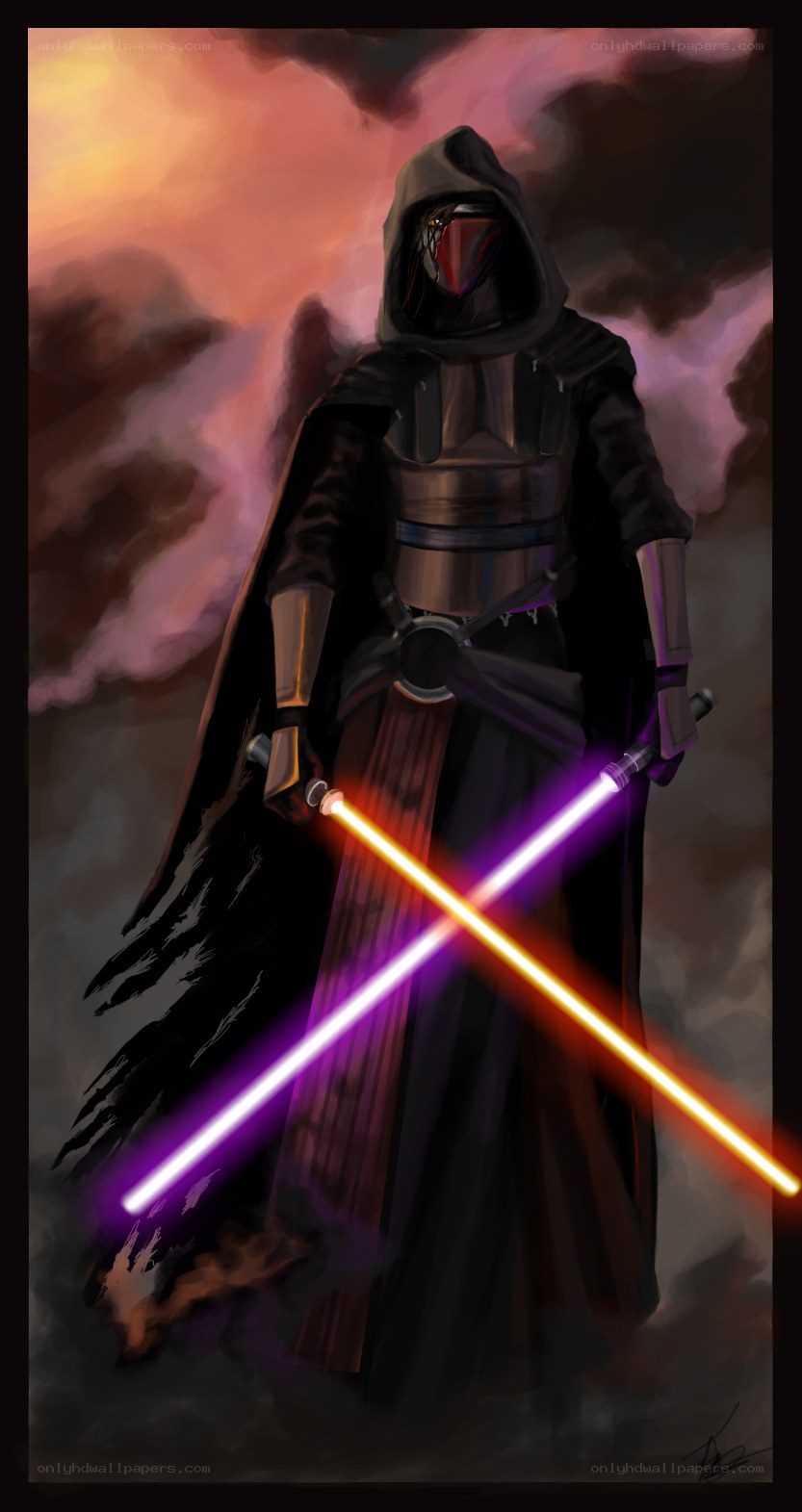 Dark Jedi with dual lightsabers