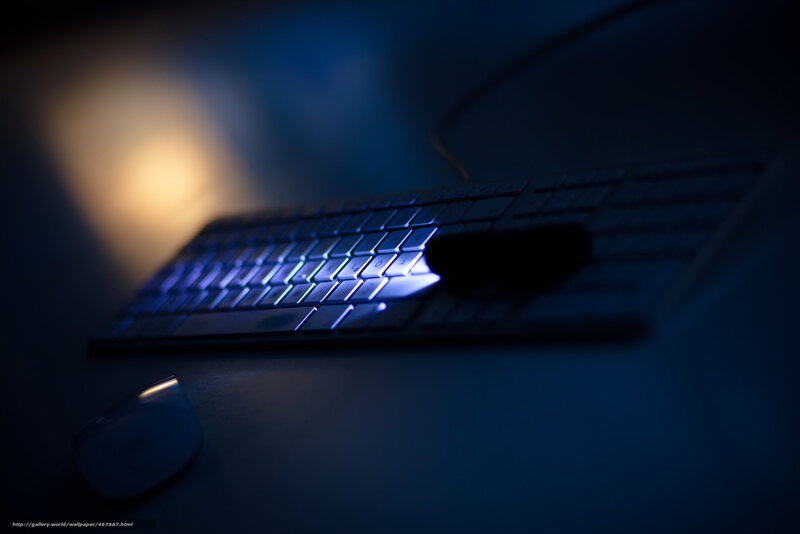 dark keyboard with blue light