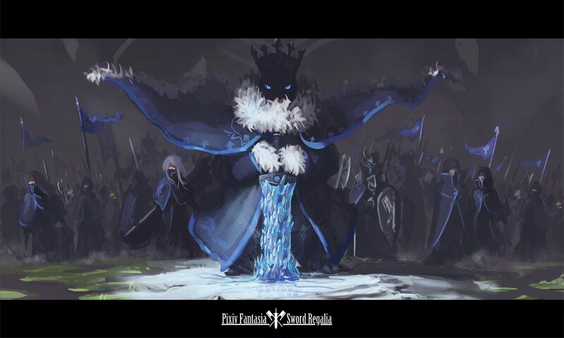 Dark king with army