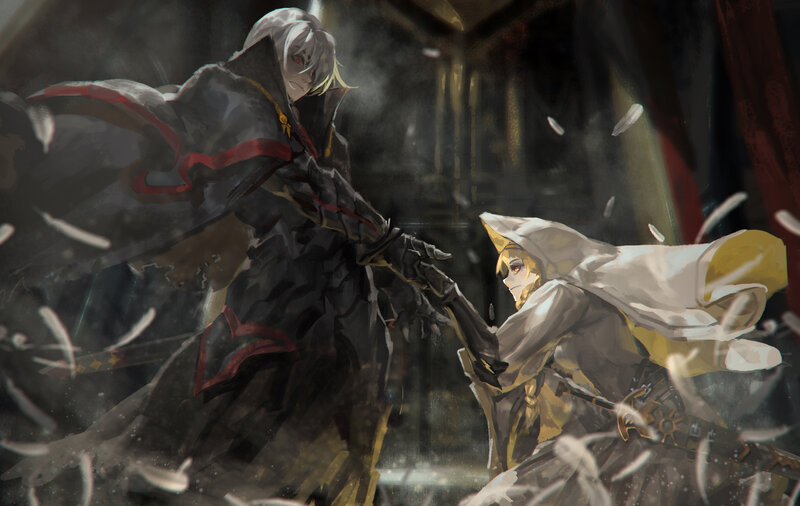 Dark knight confronts golden warrior