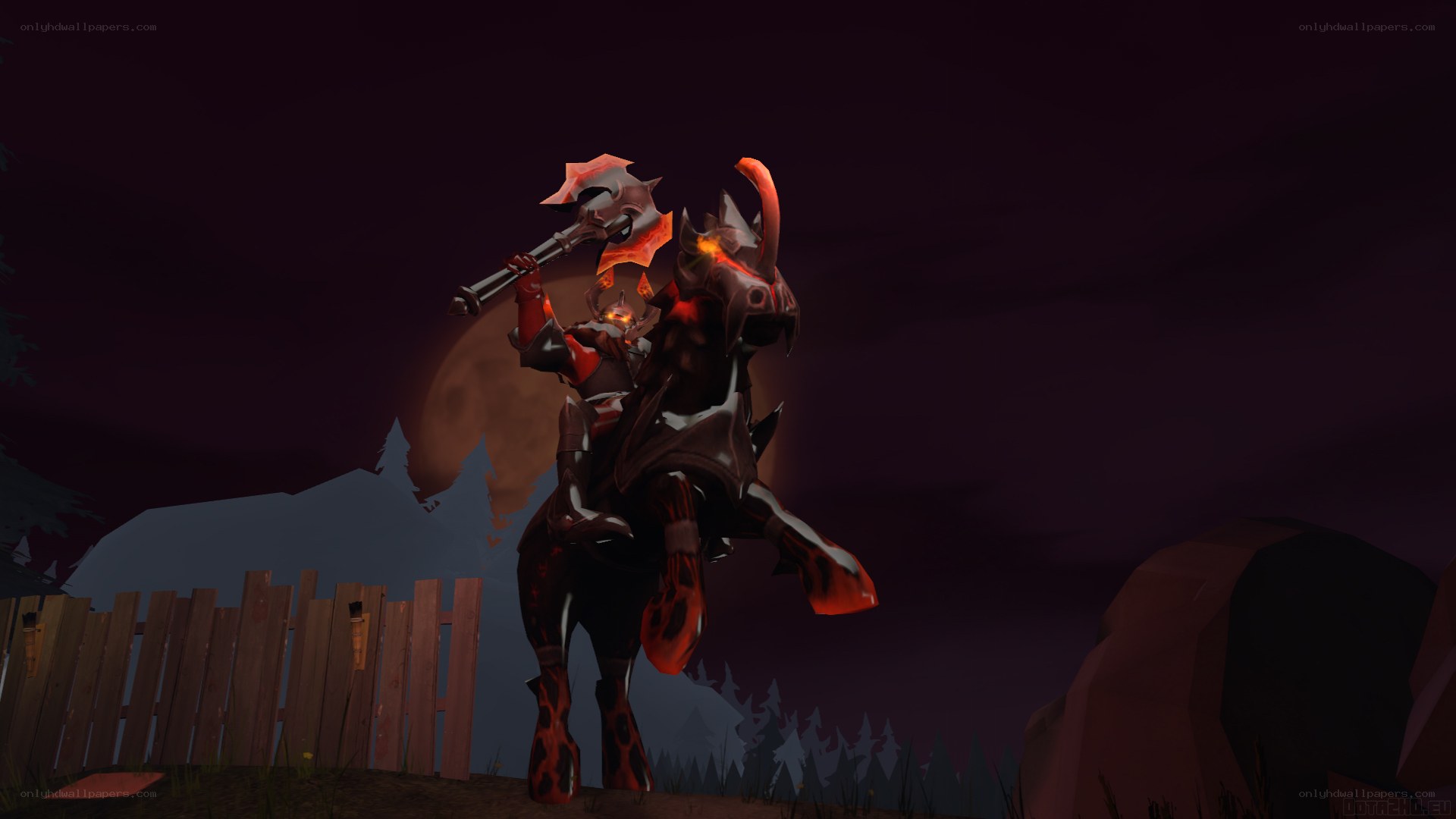 dark knight on a fiery mount