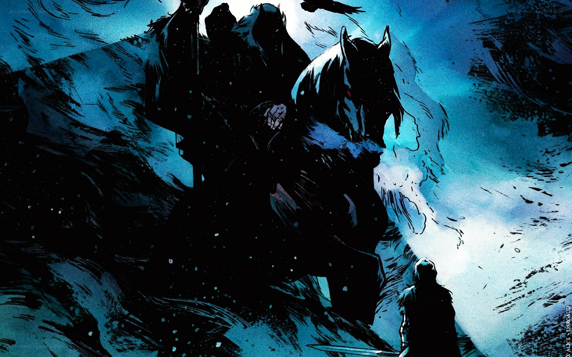 Dark knight on a horse