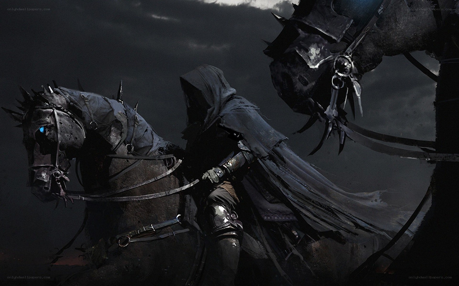 dark knight on a warhorse