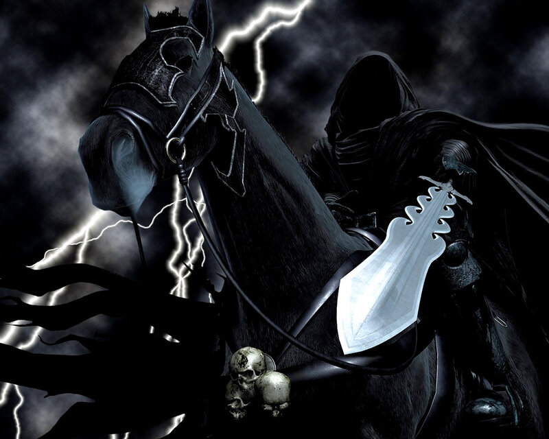 dark knight on black horse