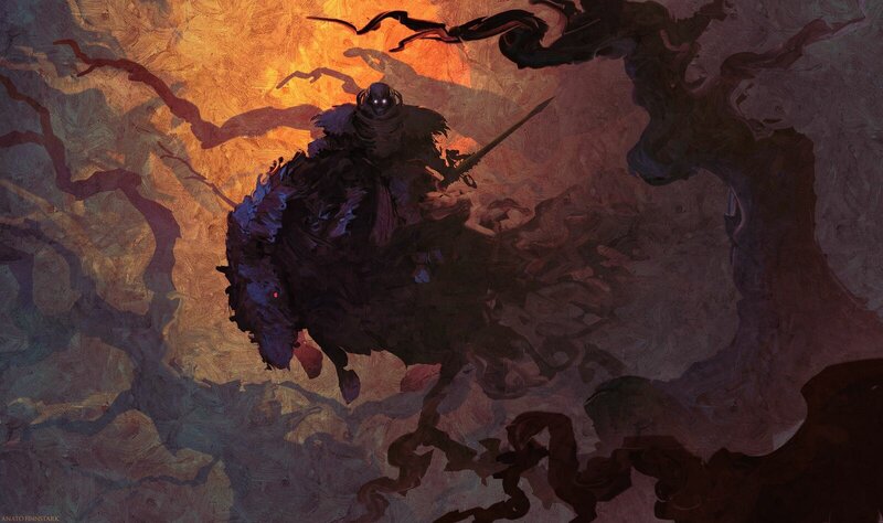 Dark Knight on Horse — Orange