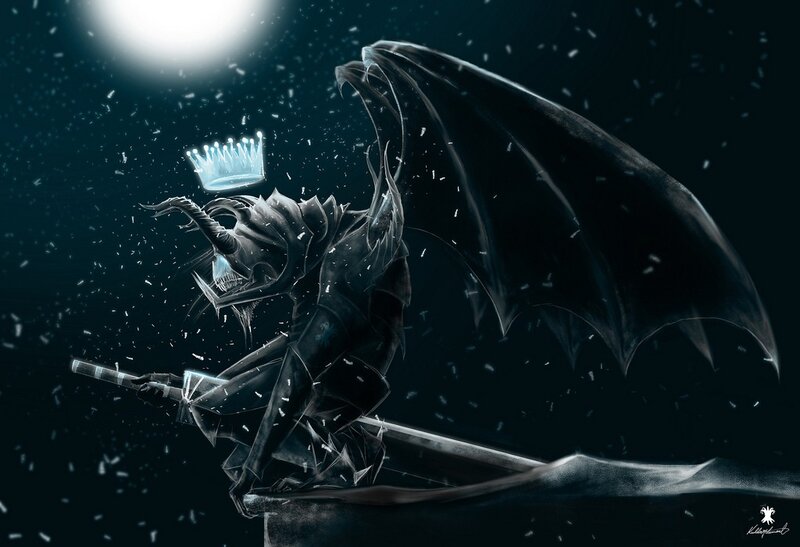 Dark knight with crown and sword