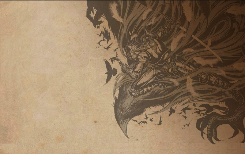 dark knight with crows