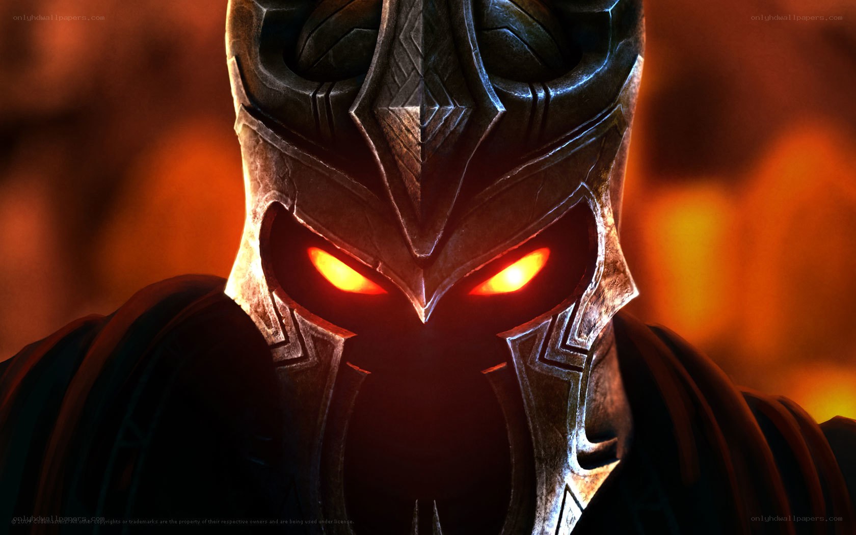 dark knight with glowing eyes