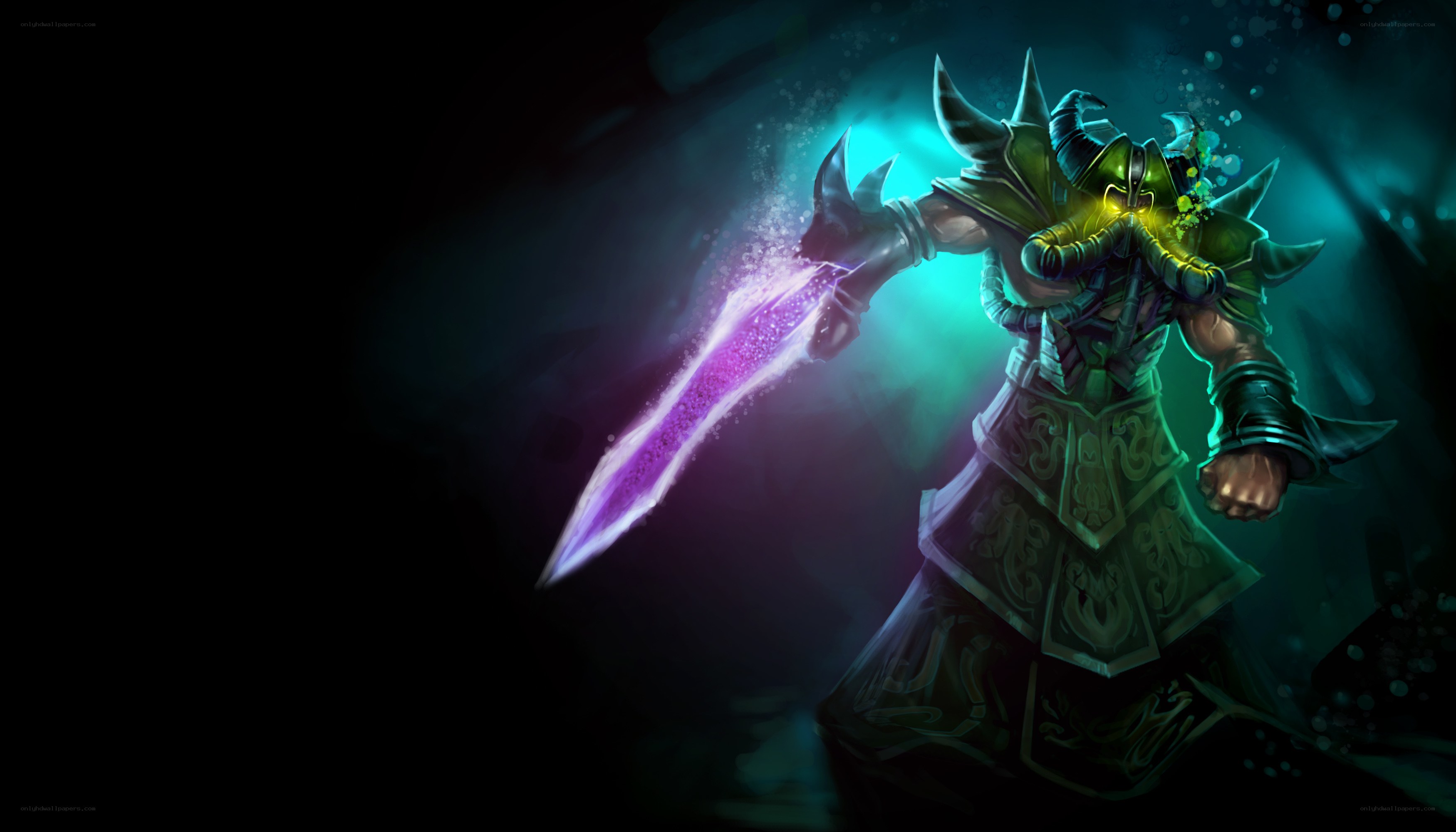 dark knight with glowing sword