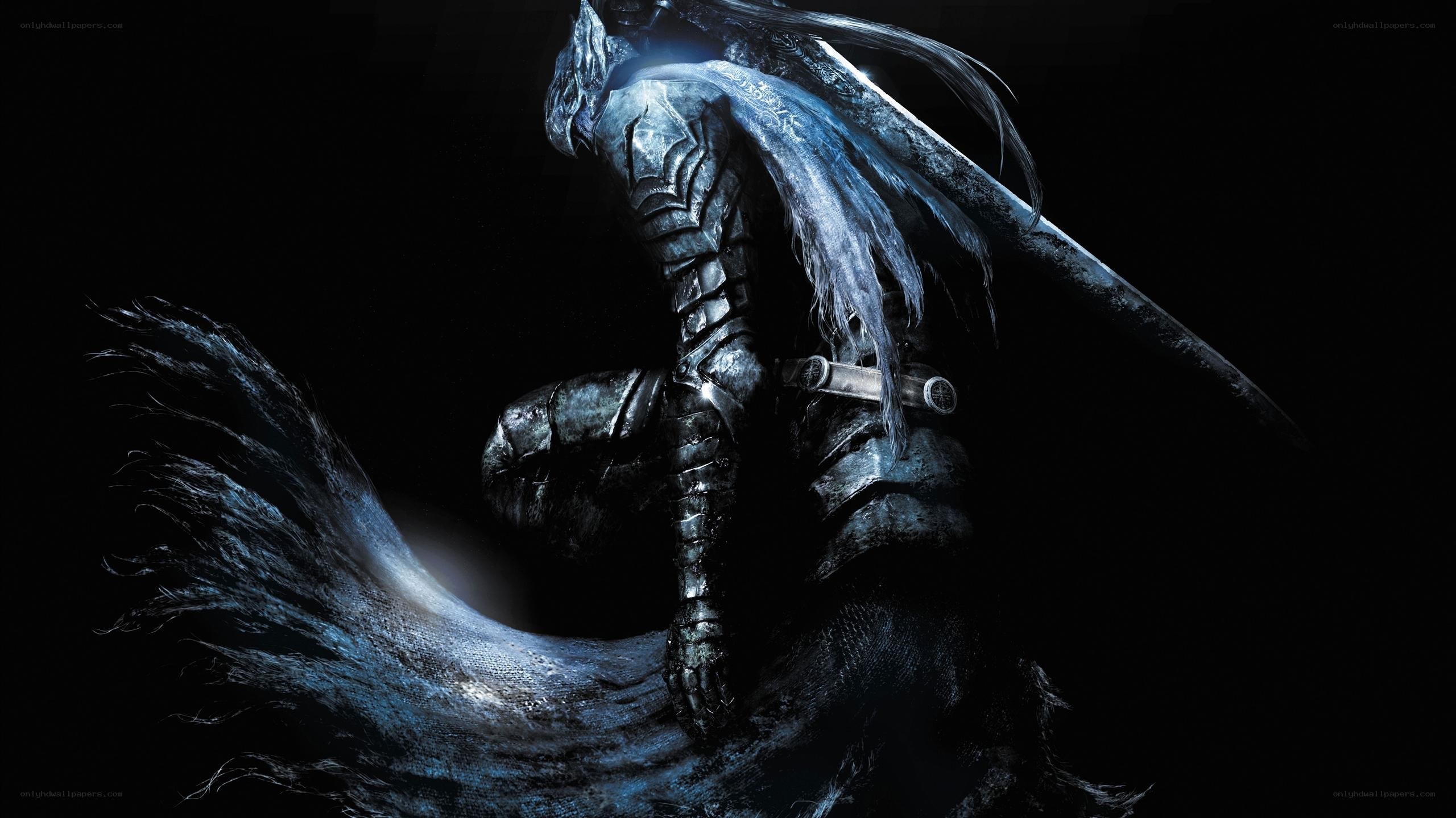 Dark knight with glowing sword