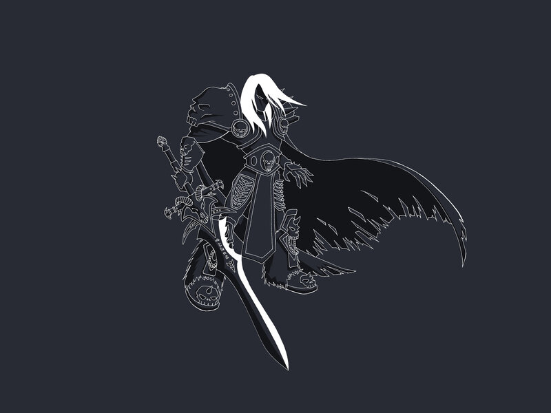 dark knight with sword