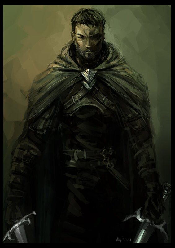 dark knight with two swords