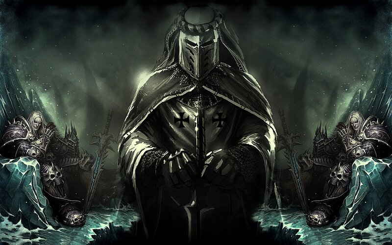Dark Knight with Two Warriors