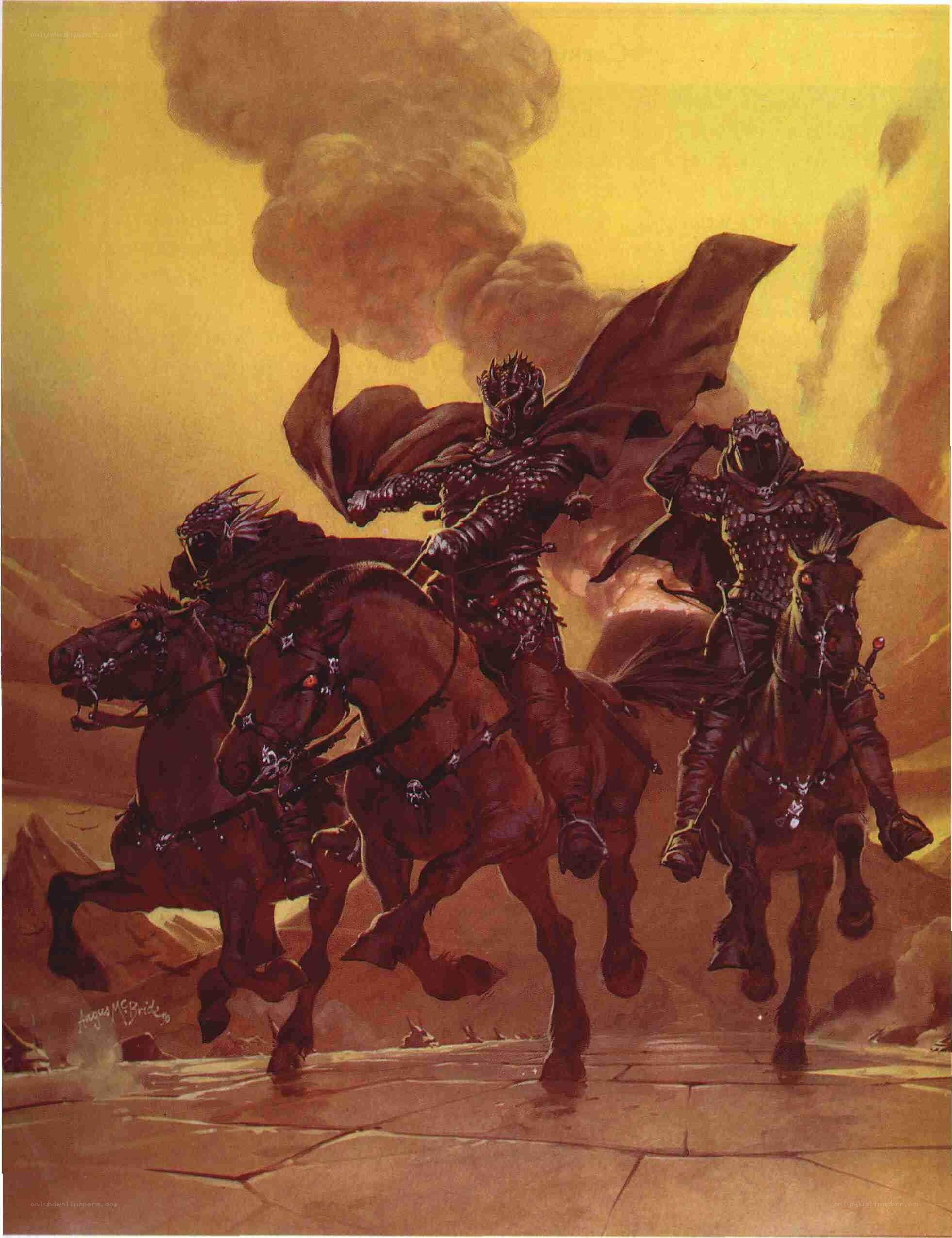 Dark knights on horseback