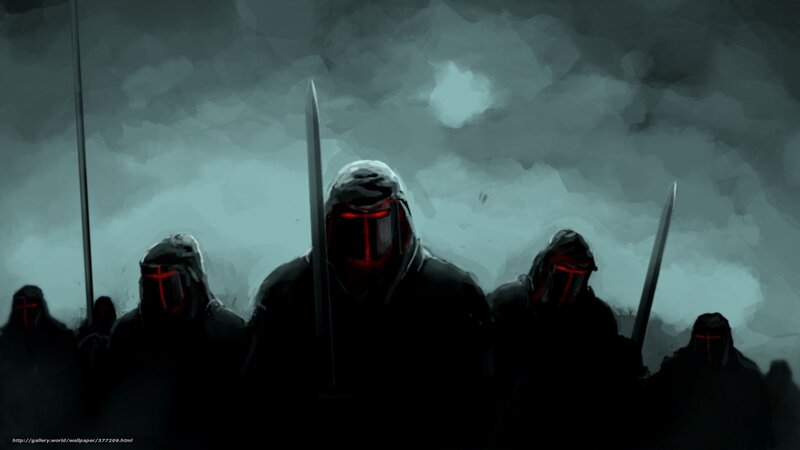 dark knights with red visors