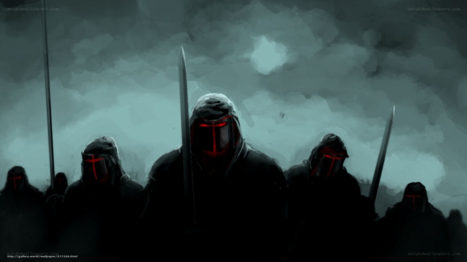 dark knights with red visors