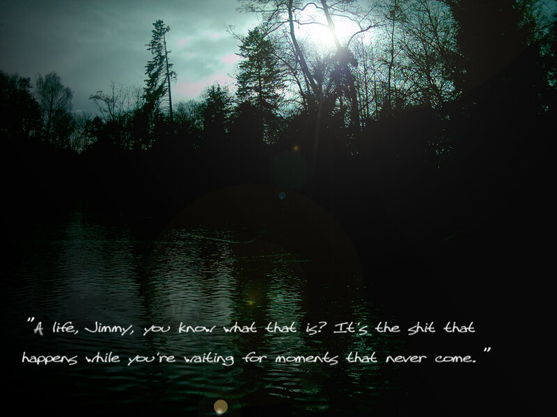Dark lake at dusk