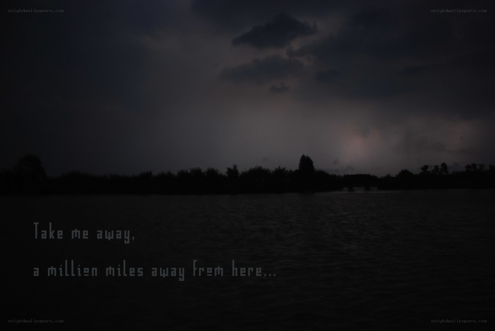 dark lake at night