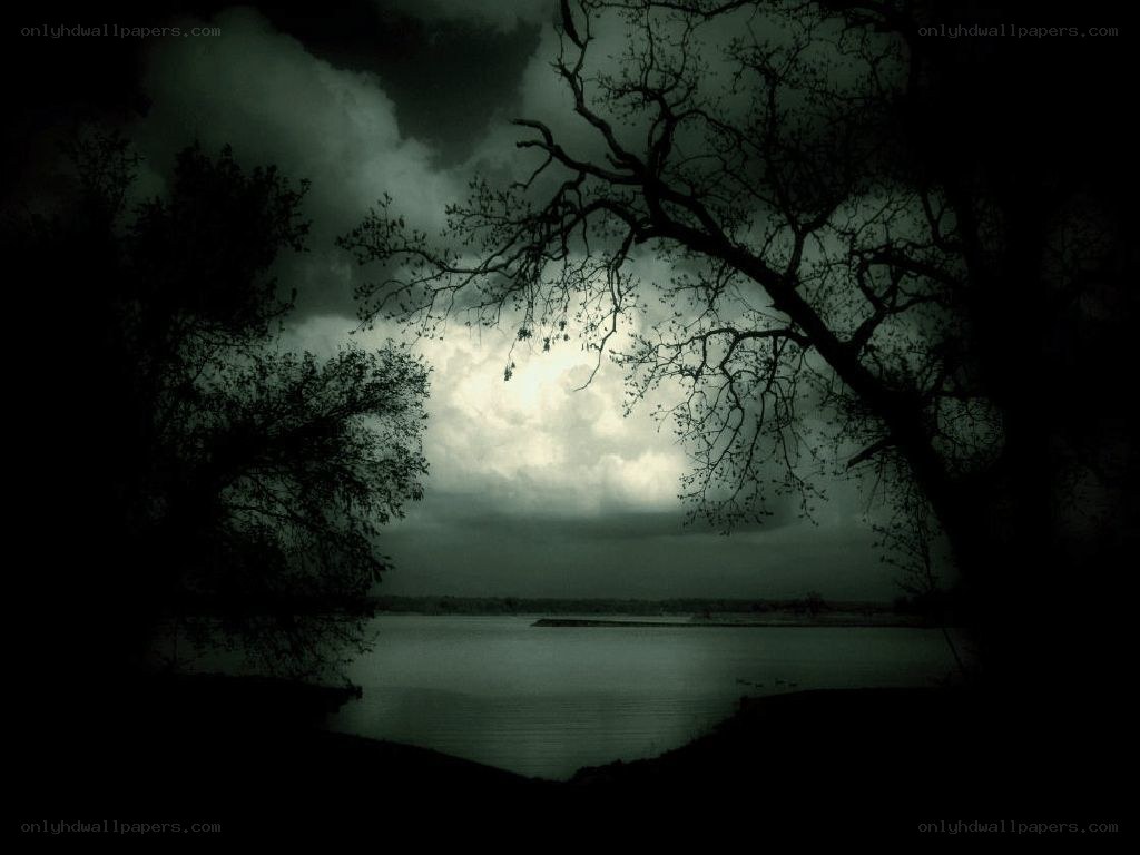 dark lake at night