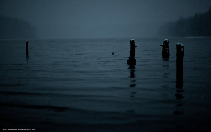 dark lake at night
