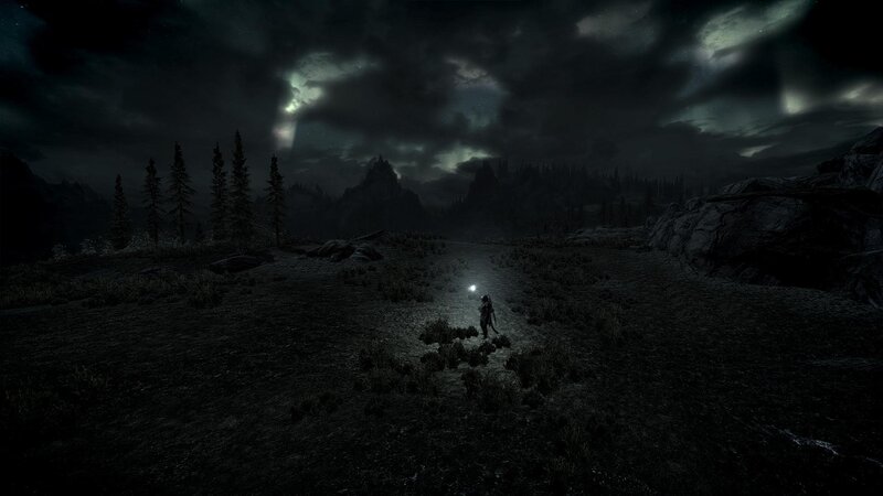 dark landscape at night