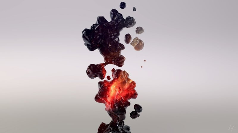 Dark Liquid Explosion — Black