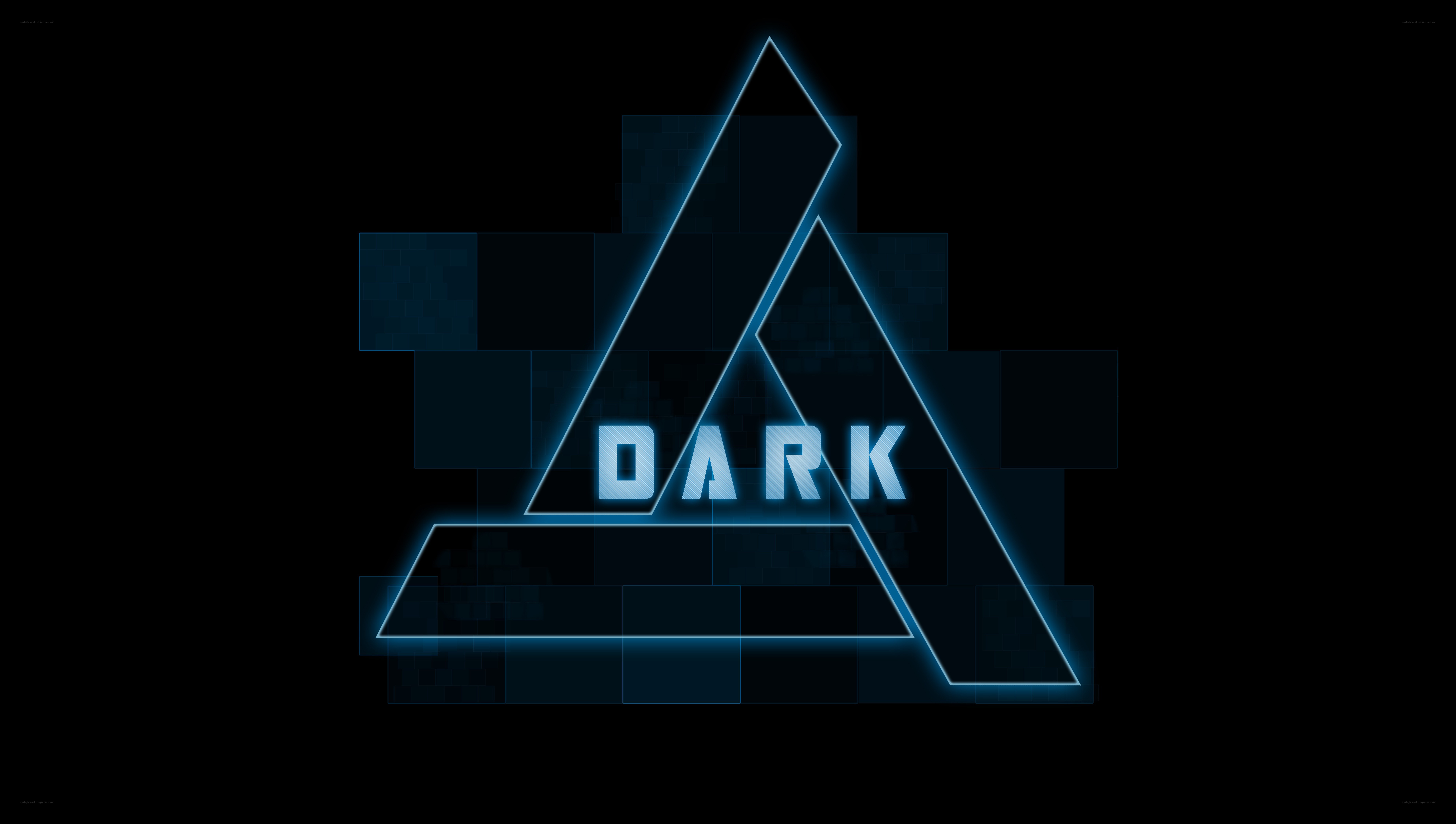 dark logo with blue triangle