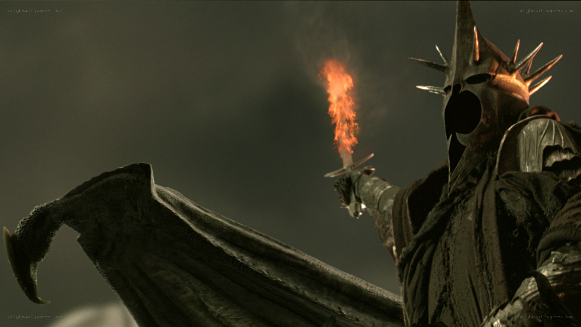 dark lord with flaming sword