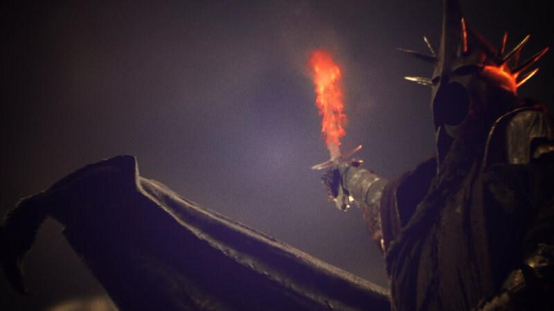 dark lord with flaming sword
