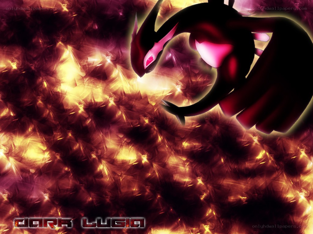 Dark Lugia in fiery background