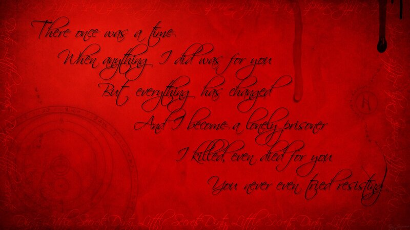 dark lyrics on red background