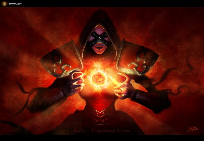 Dark mage casting spell