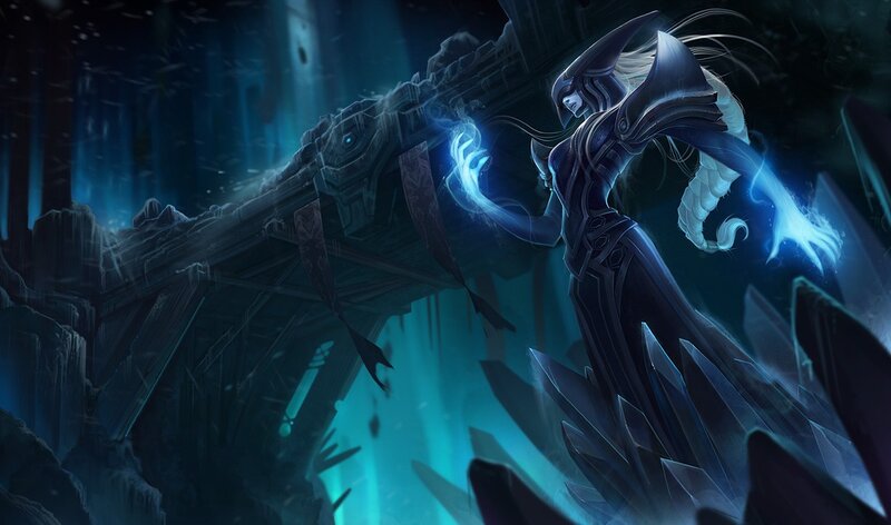 Dark mage in a ruined temple