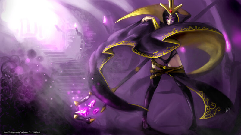 dark mage in purple cloak