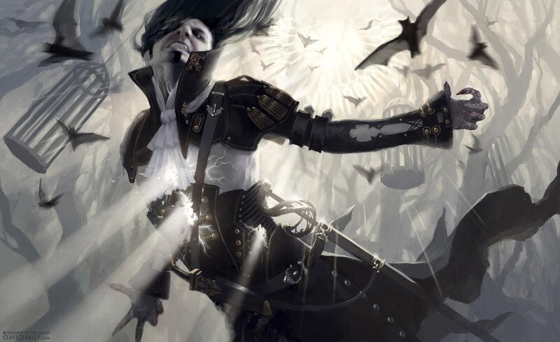 Dark mage with bats and lightning