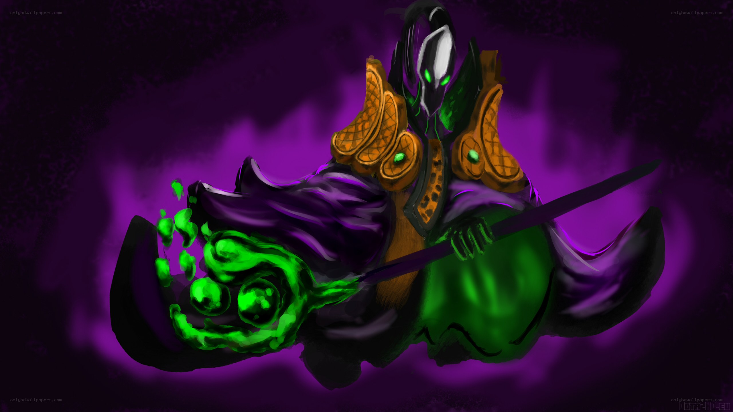 dark mage with green staff