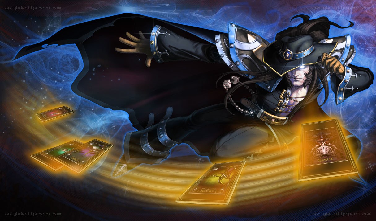 dark mage with tarot cards
