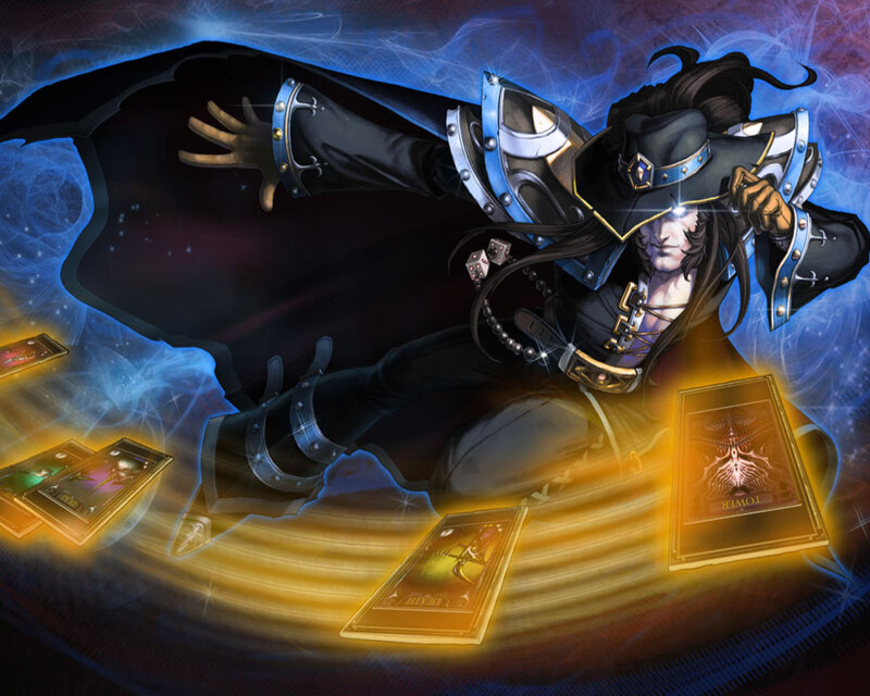 Dark magician with tarot cards