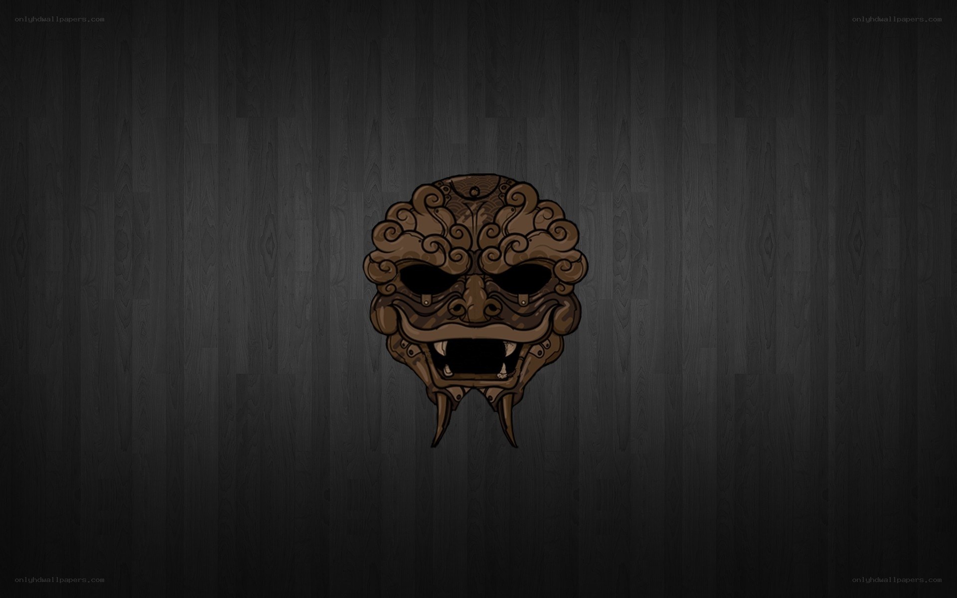 dark mask on wood background