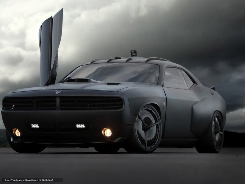 dark matte muscle car