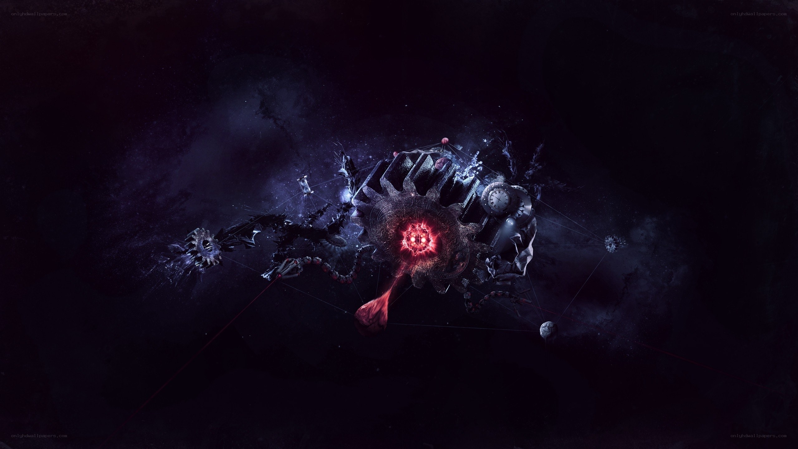 dark mechanical entity in space