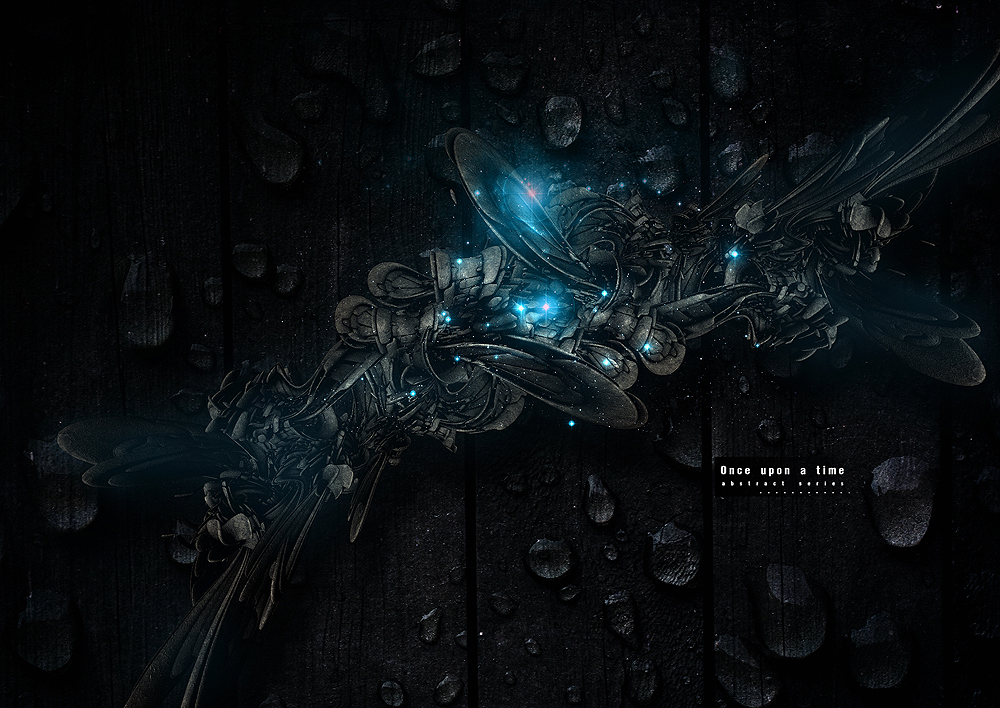 dark mechanical insect with glowing lights