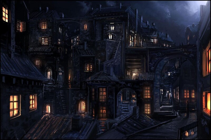 Dark Medieval Town — Black