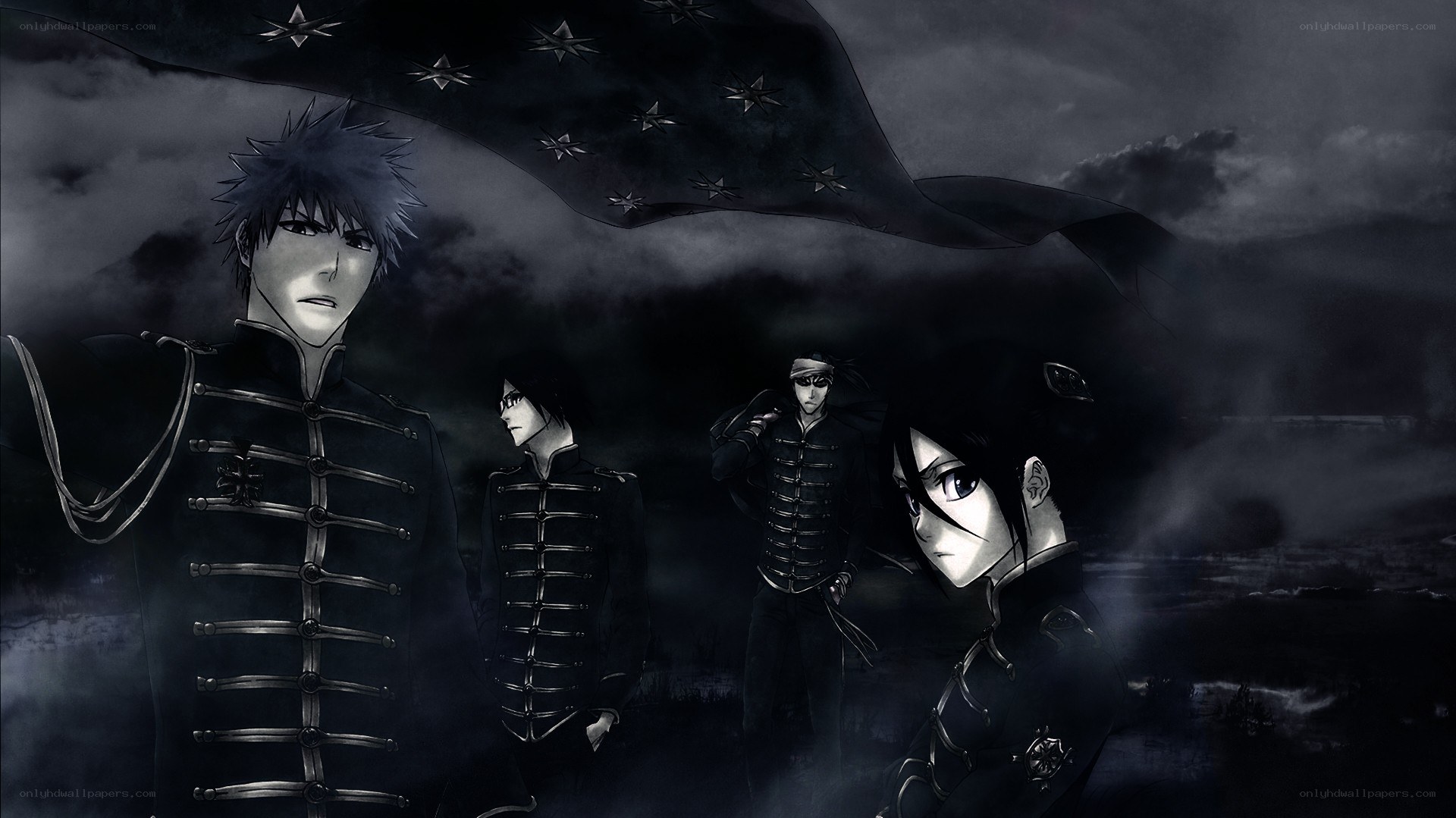 dark military anime scene