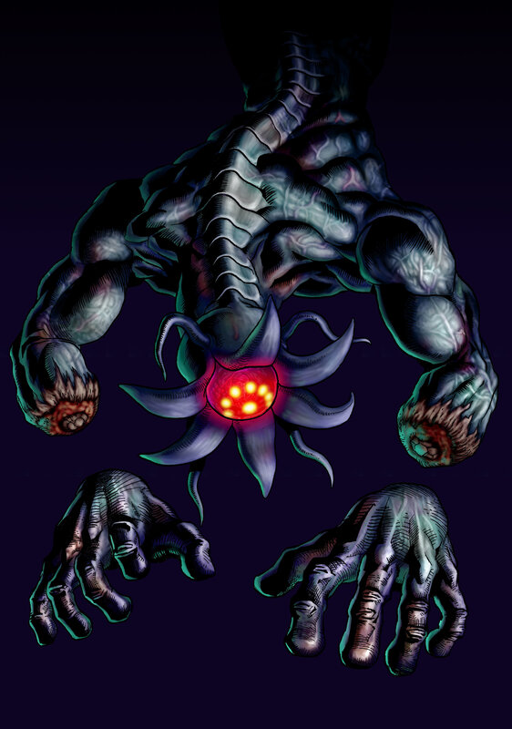 Dark monster with glowing core