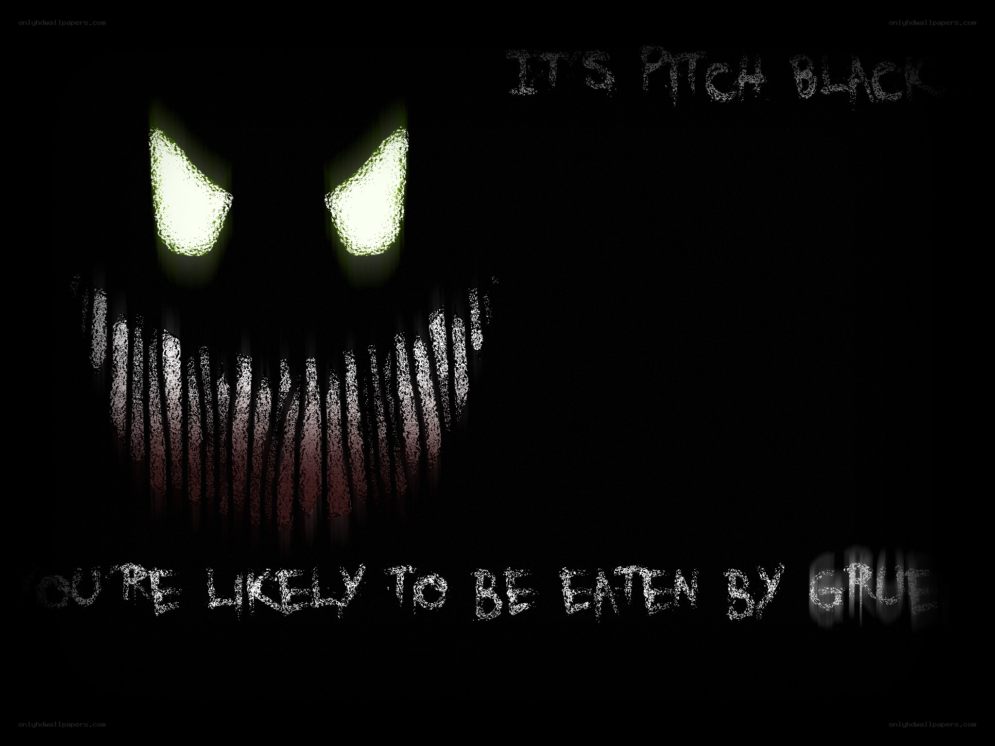 dark monster with glowing eyes