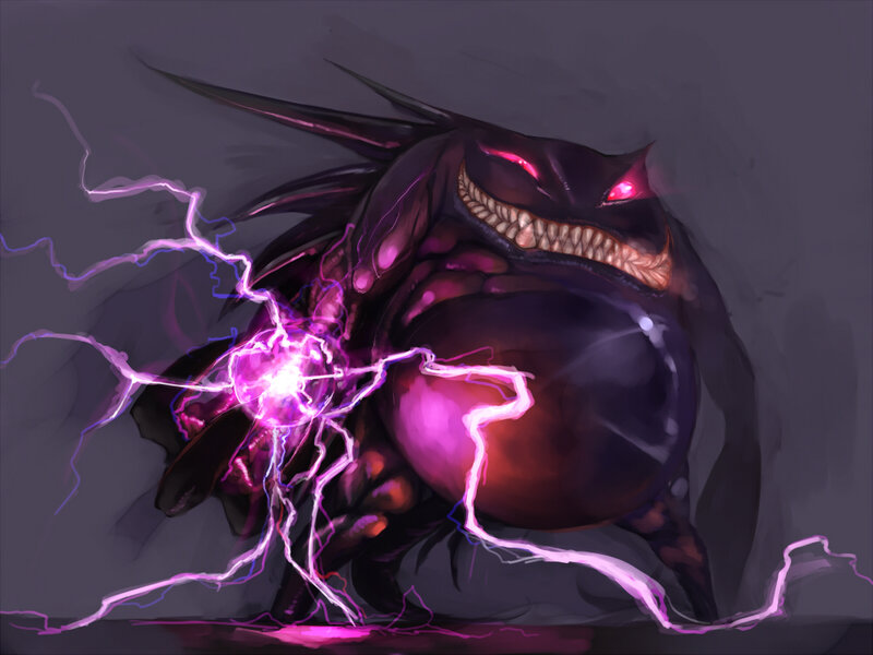 Dark monster with purple lightning